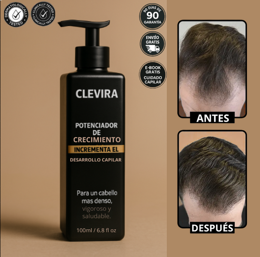 CLEVIRA TITAN™ Champú Activador de Raíces para Hombres contra la Caída del Cabello – Mayor crecimiento del cabello con solo 4 lavados a la semana